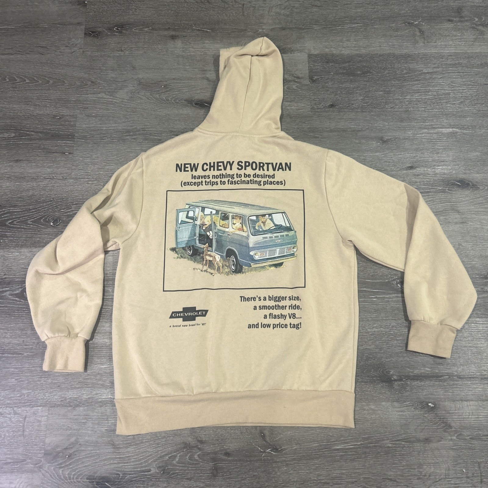 Chemistry Chevrolet A Brand New Breed For 67 Van Tan Hoodie Large